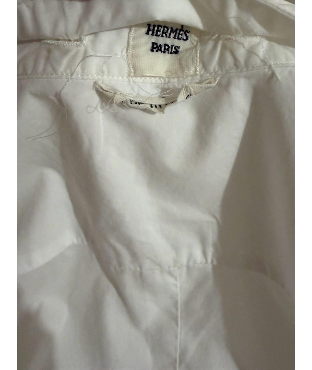 HERMES Белая хлопковая рубашка, фото 4