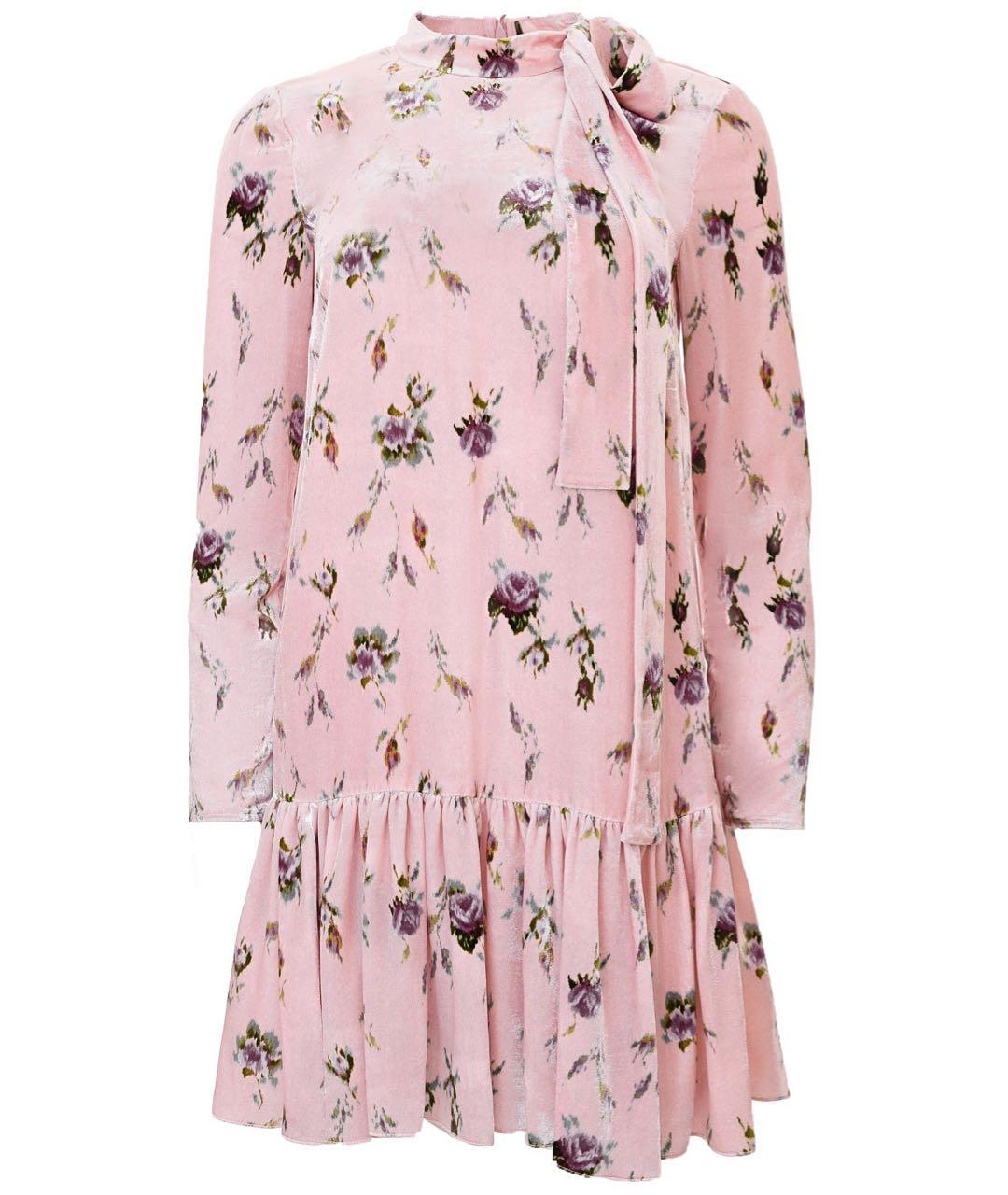 RED VALENTINO Мульти бархатное повседневное платье, фото 1