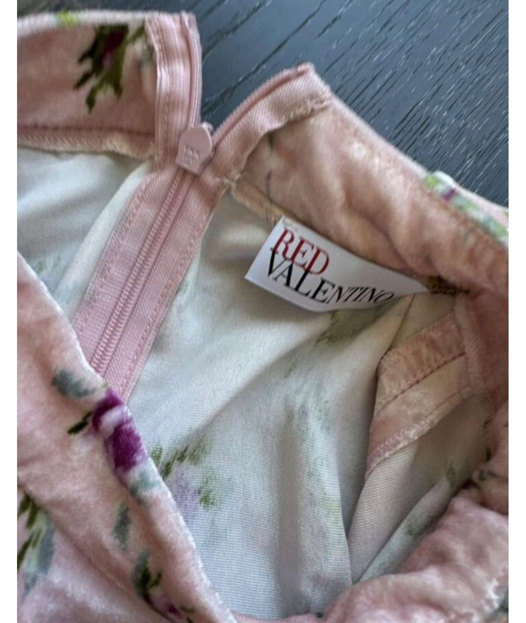 RED VALENTINO Мульти бархатное повседневное платье, фото 3