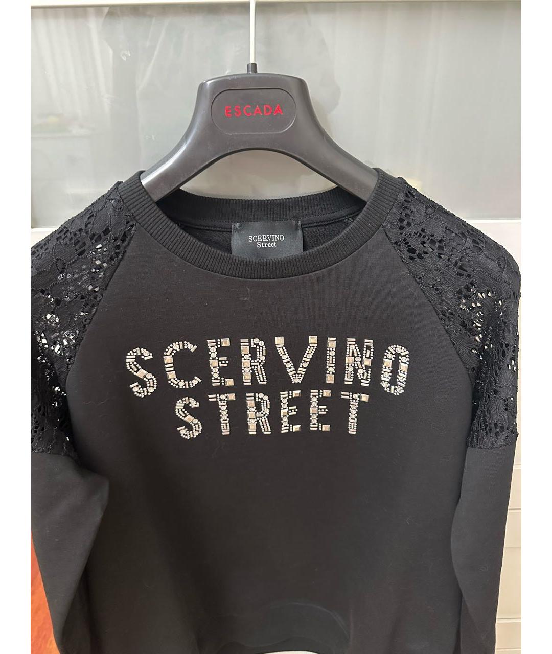 ERMANNO SCERVINO Черный хлопковый джемпер / свитер, фото 2