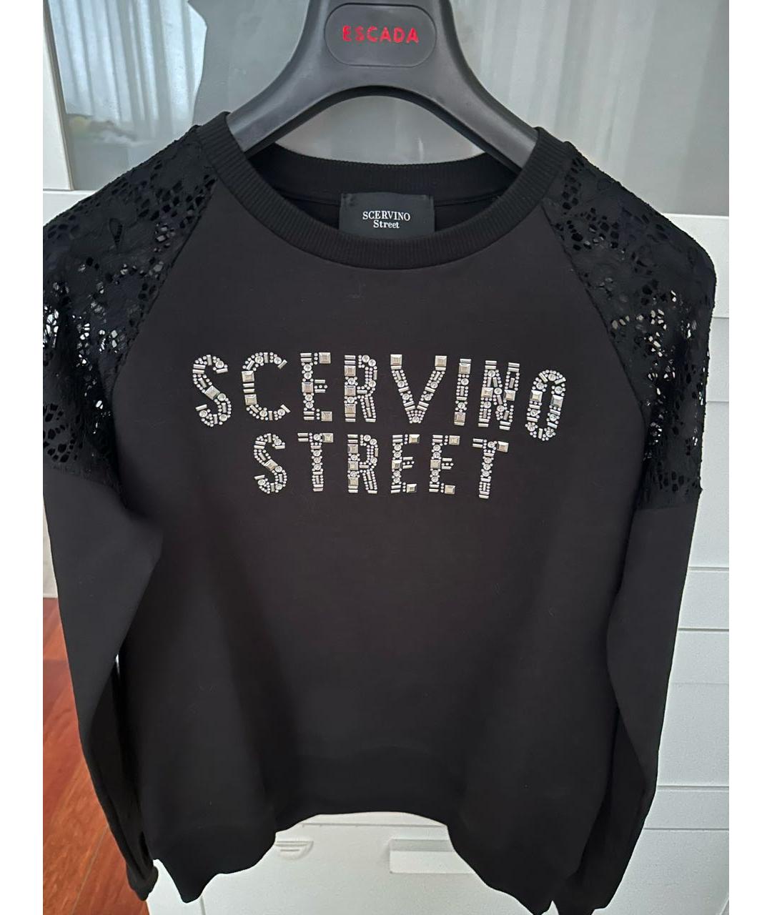 ERMANNO SCERVINO Черный хлопковый джемпер / свитер, фото 4