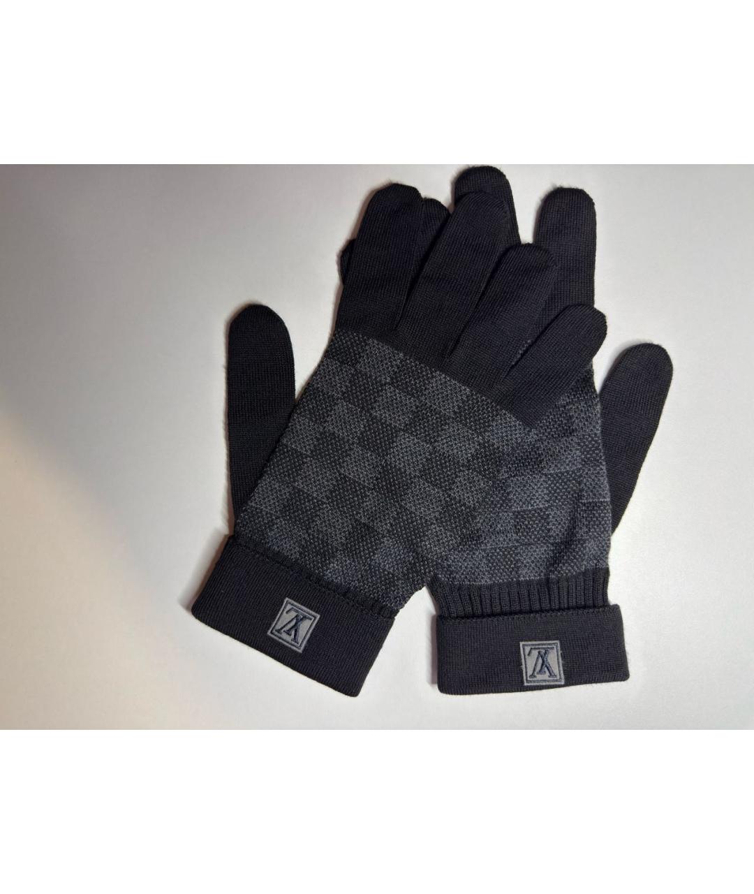 LOUIS VUITTON Черные шерстяные перчатки, фото 4