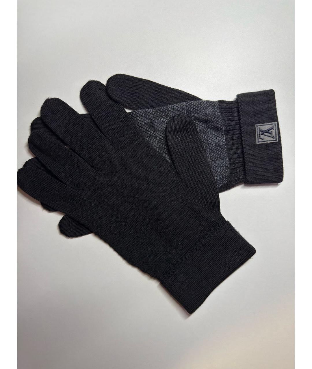 LOUIS VUITTON Черные шерстяные перчатки, фото 2