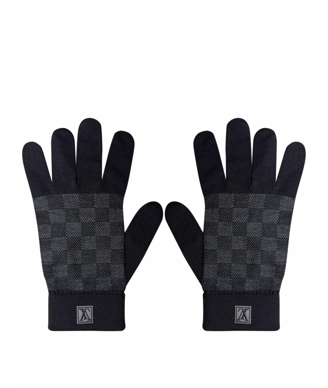 LOUIS VUITTON Черные шерстяные перчатки, фото 1
