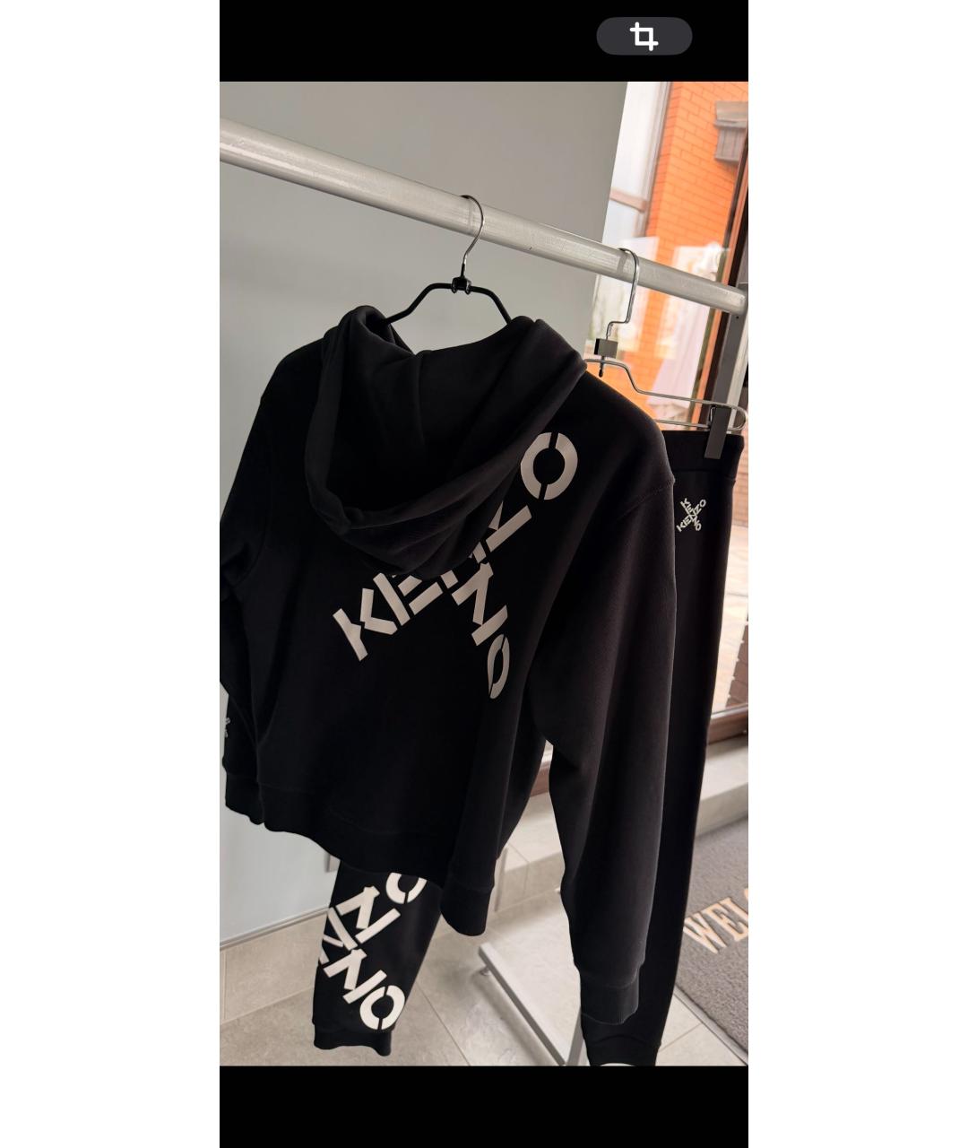 KENZO Черный хлопко-эластановый костюм с брюками, фото 5