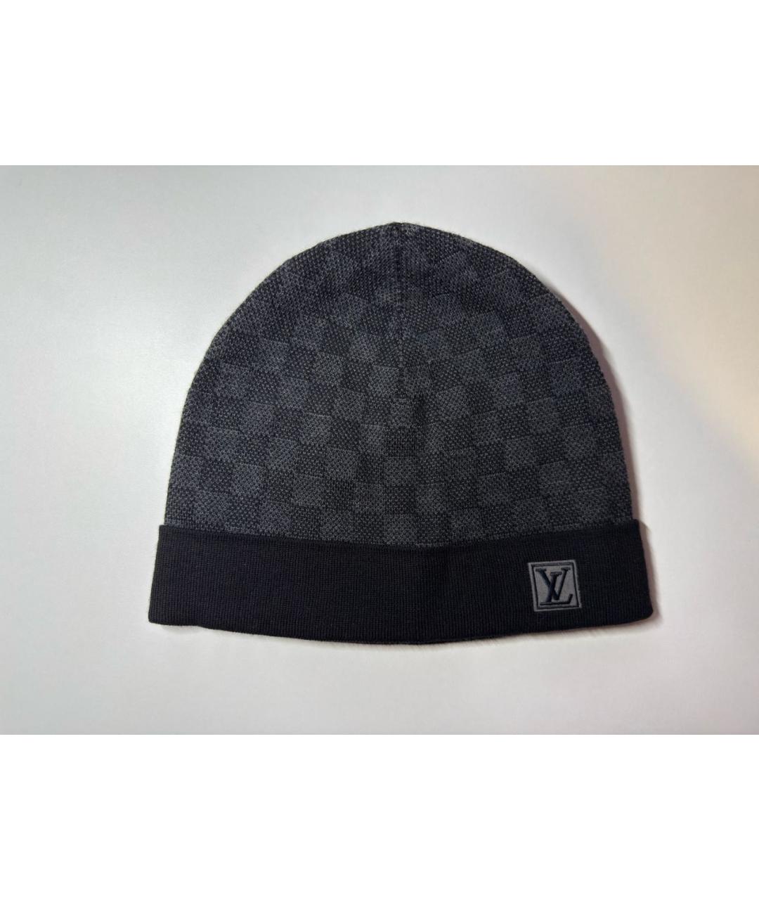 LOUIS VUITTON Черная шерстяная шапка, фото 4