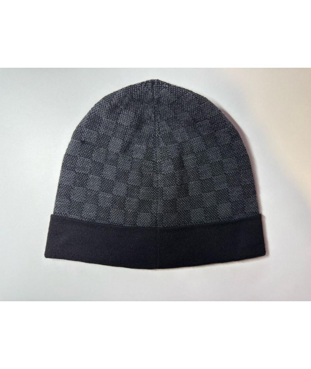 LOUIS VUITTON Черная шерстяная шапка, фото 2