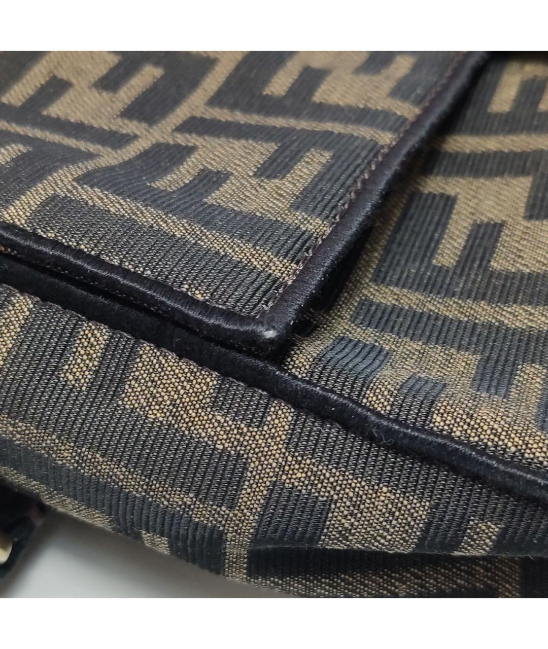 FENDI Коричневая тканевая сумка через плечо, фото 8