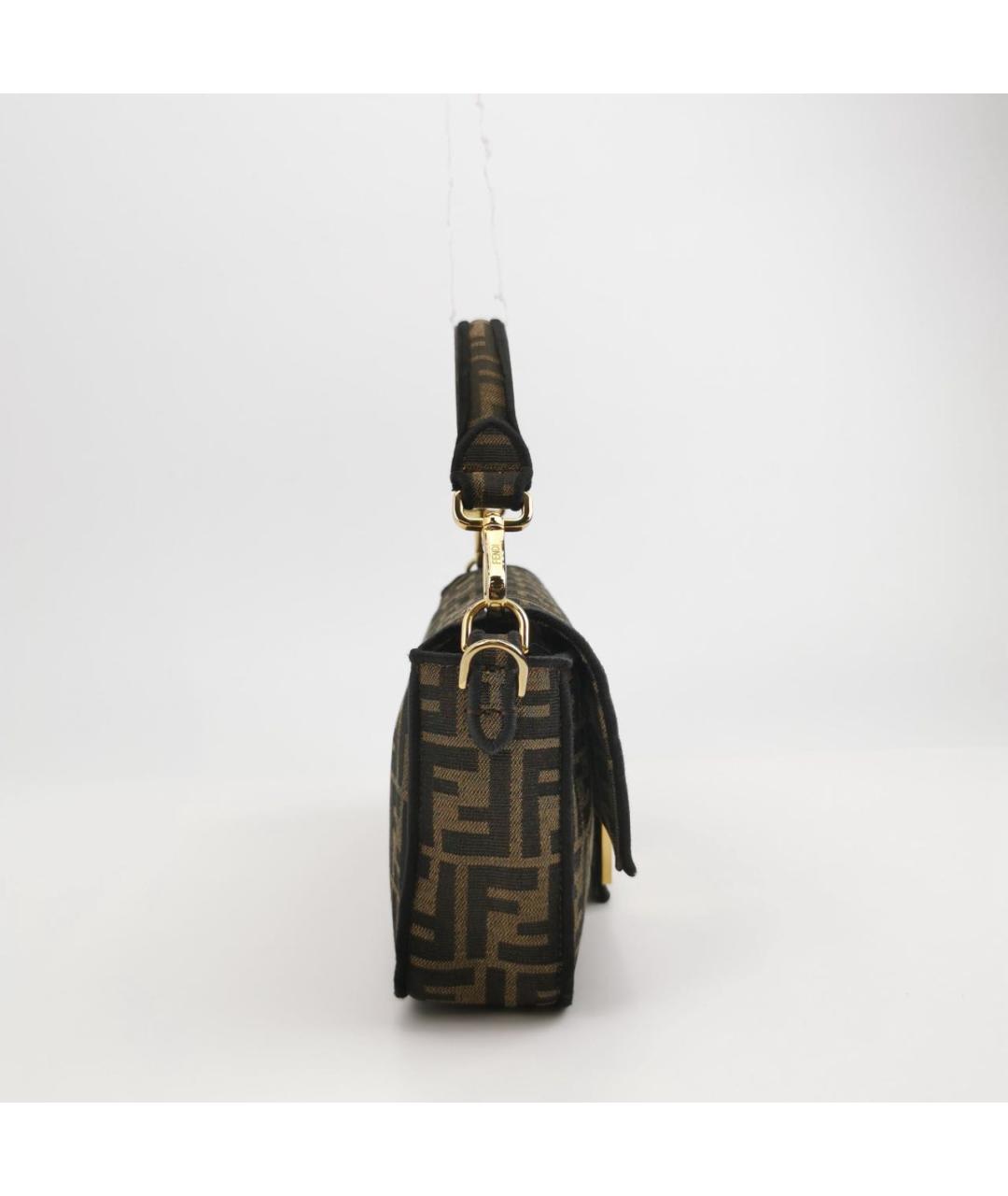 FENDI Коричневая тканевая сумка через плечо, фото 3