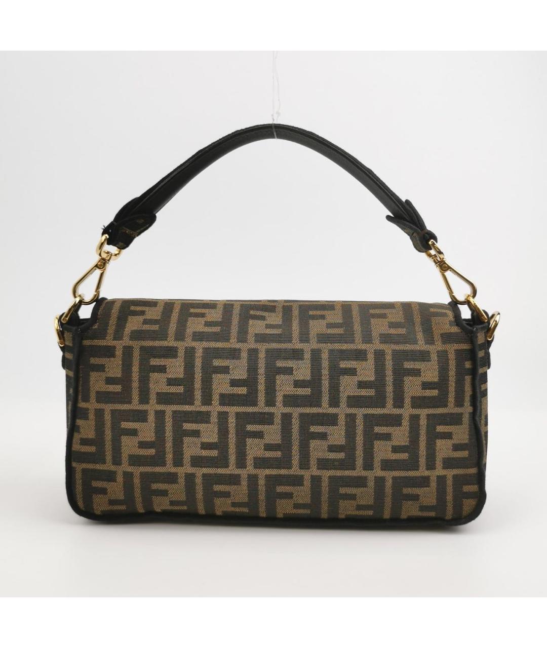 FENDI Коричневая тканевая сумка через плечо, фото 4