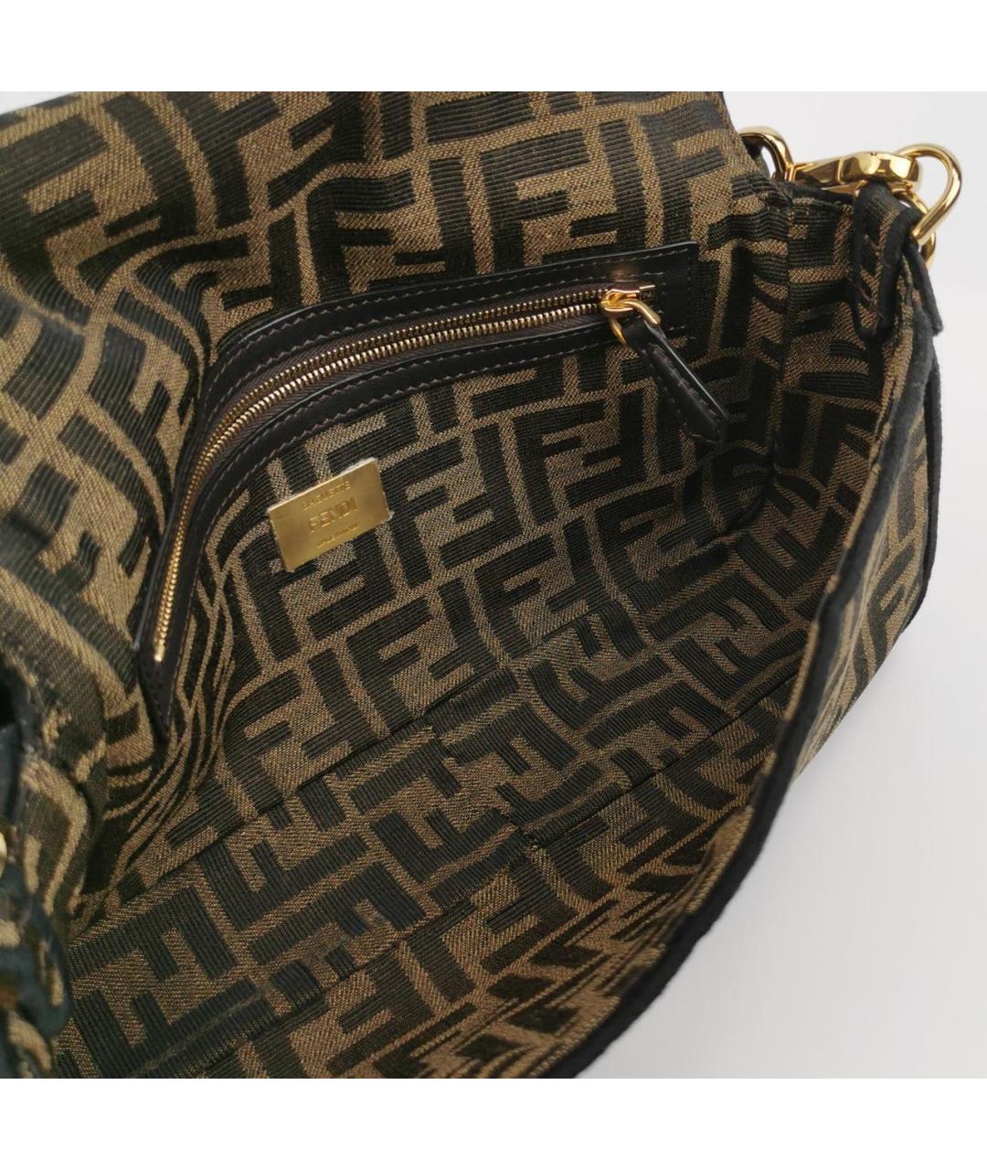 FENDI Коричневая тканевая сумка через плечо, фото 6