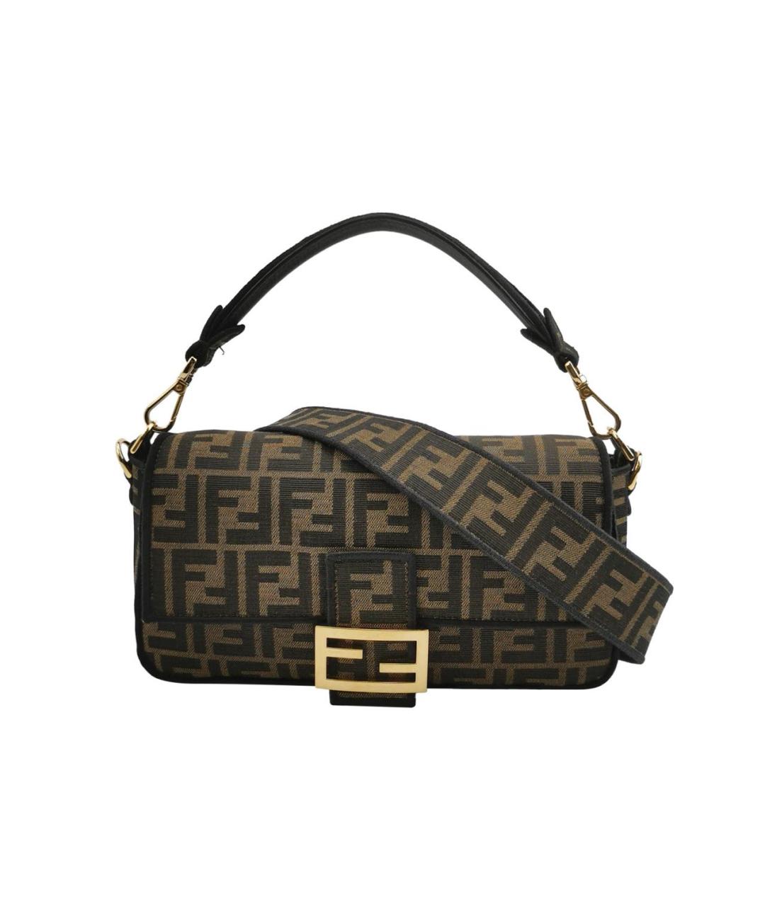 FENDI Коричневая тканевая сумка через плечо, фото 1