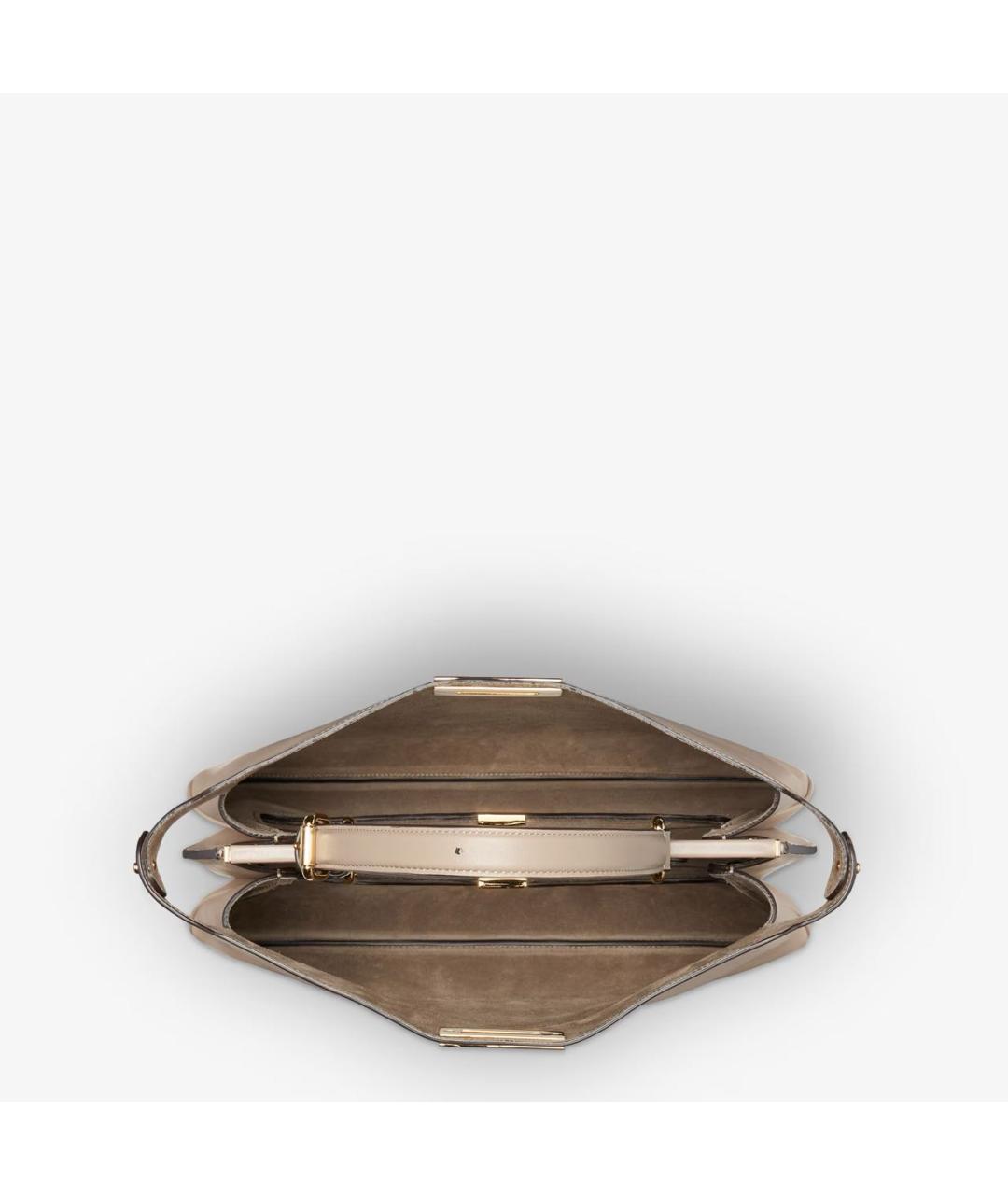 FENDI Бежевая кожаная сумка тоут, фото 4