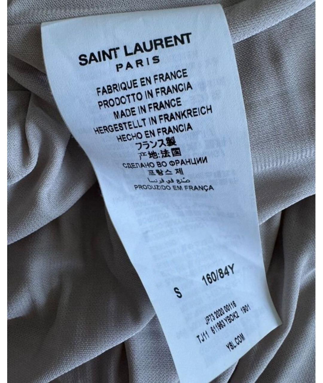 SAINT LAURENT Серебряное полиамидовое вечернее платье, фото 7