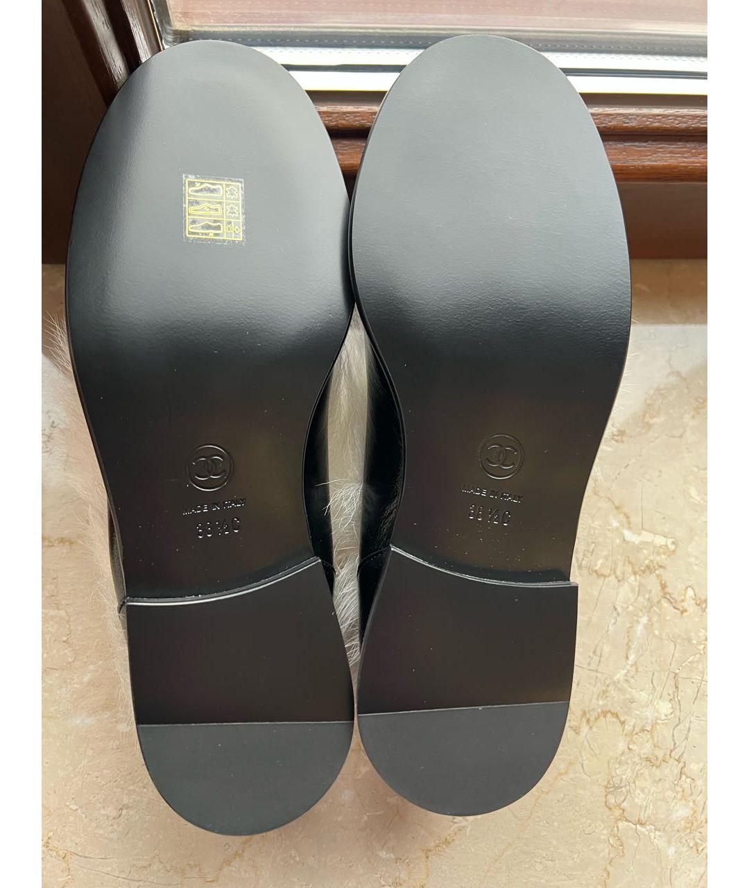 CHANEL Черные кожаные мокасины, фото 6