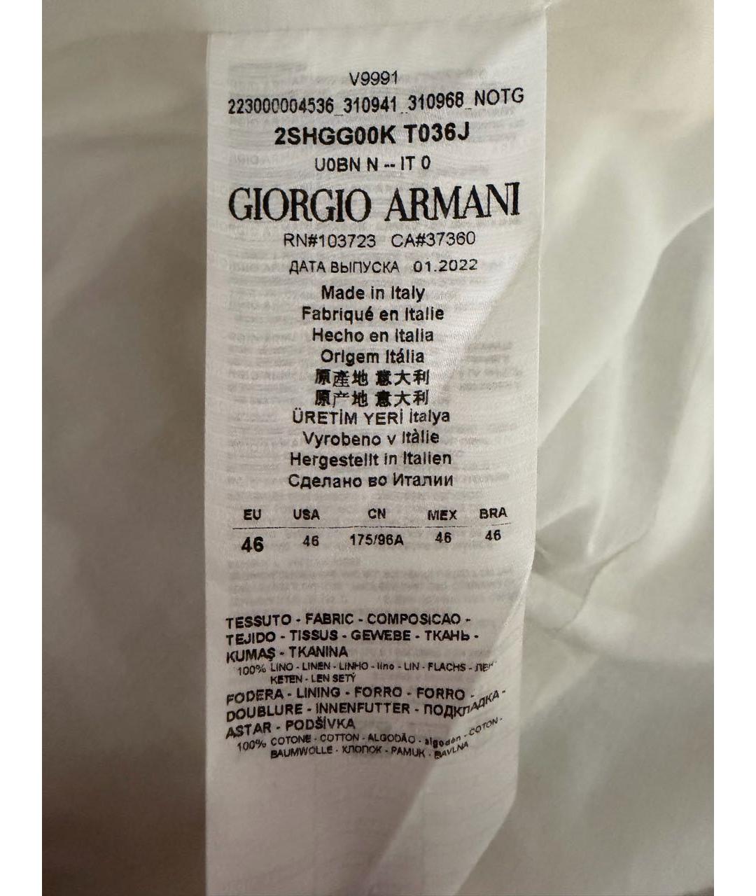 GIORGIO ARMANI Белый льняной жакет/пиджак, фото 4