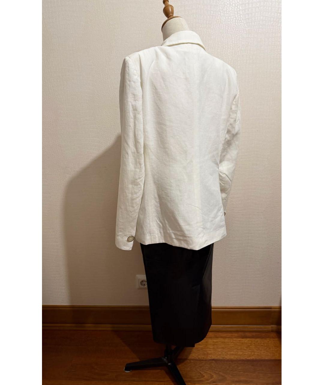 GIORGIO ARMANI Белый льняной жакет/пиджак, фото 6
