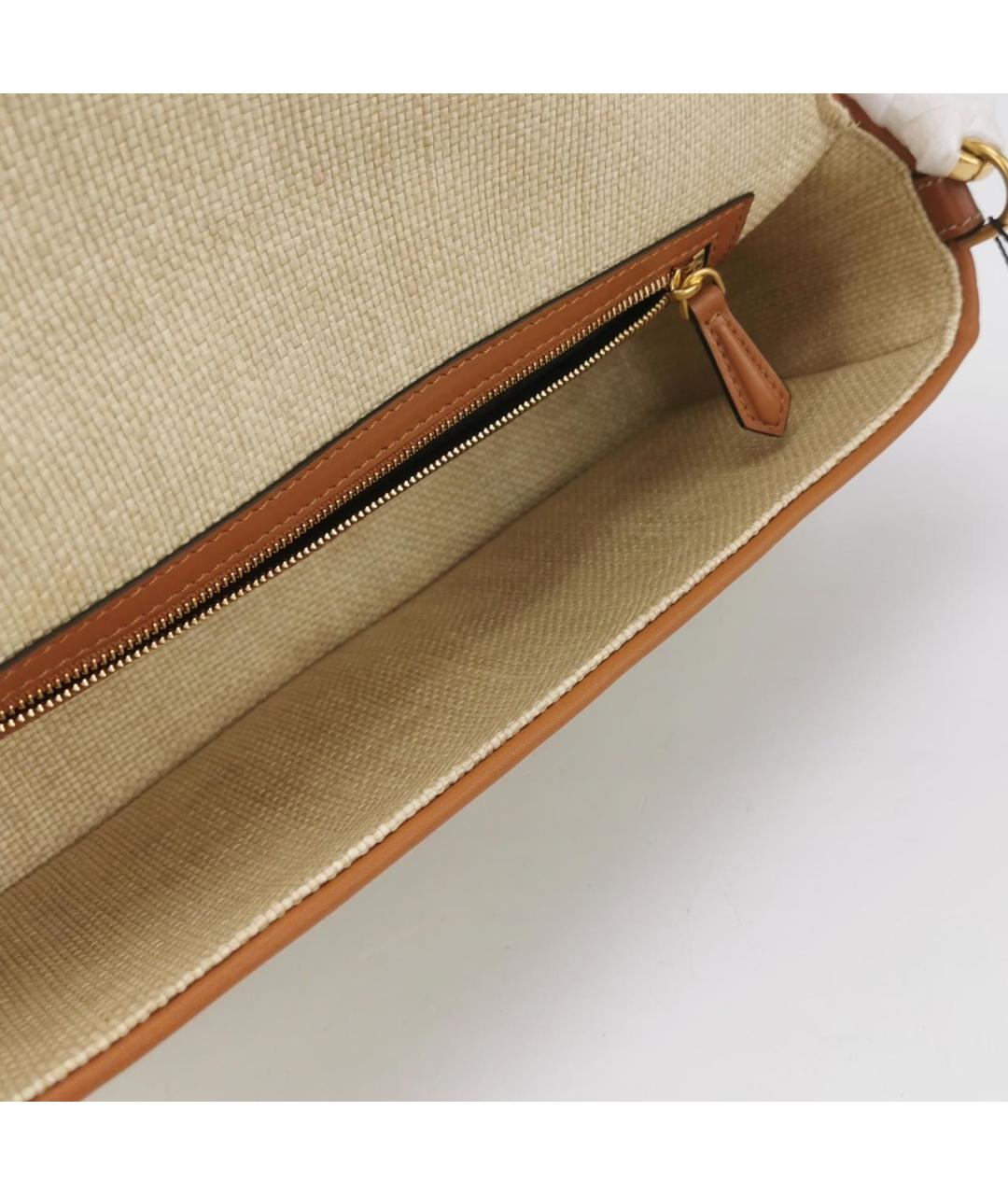 FENDI Коричневая кожаная сумка через плечо, фото 6