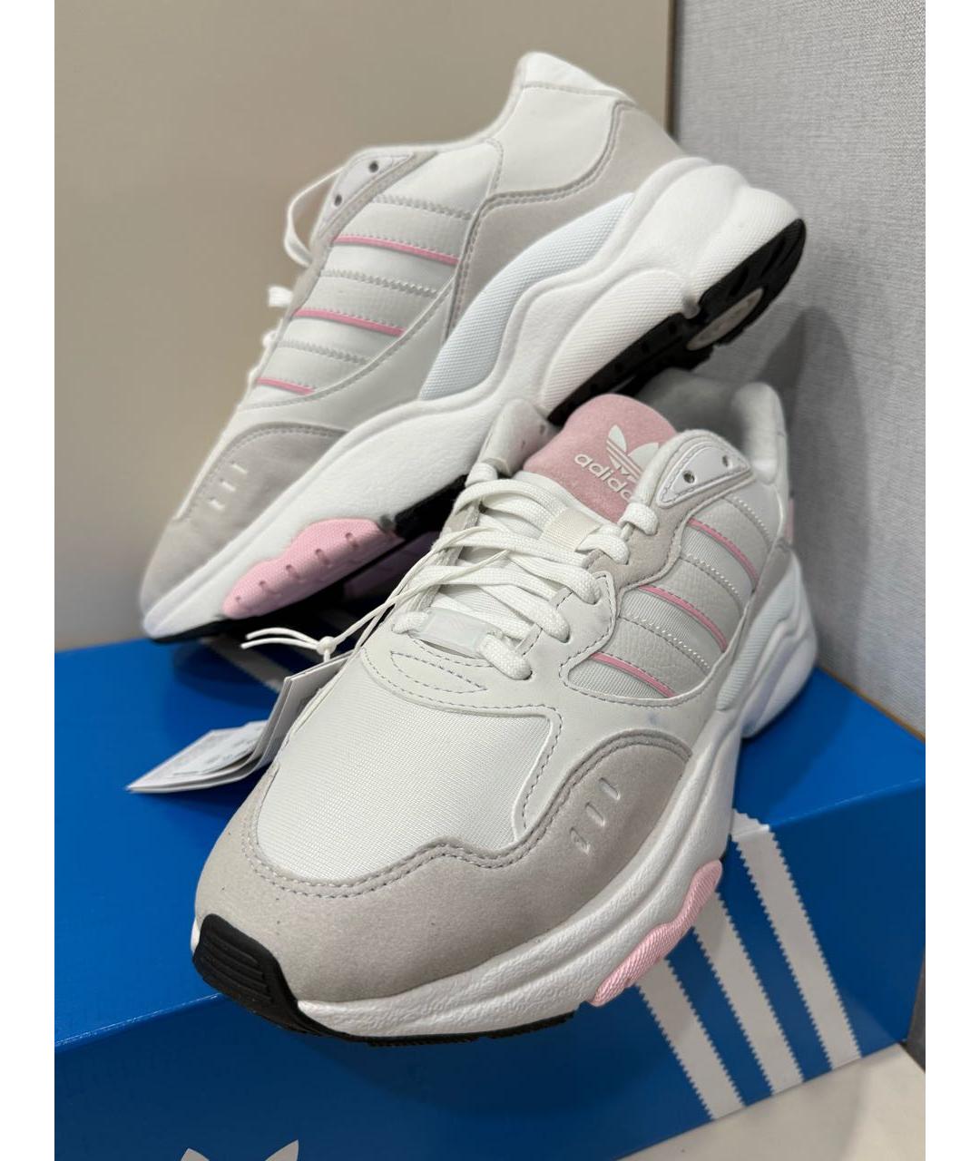 ADIDAS Белые текстильные кроссовки, фото 6