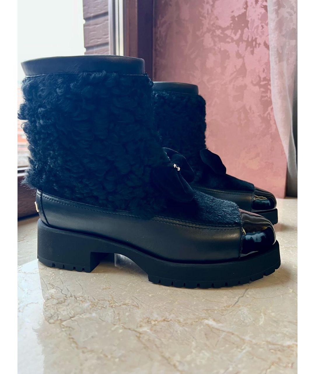 CHANEL Черные кожаные ботинки, фото 7