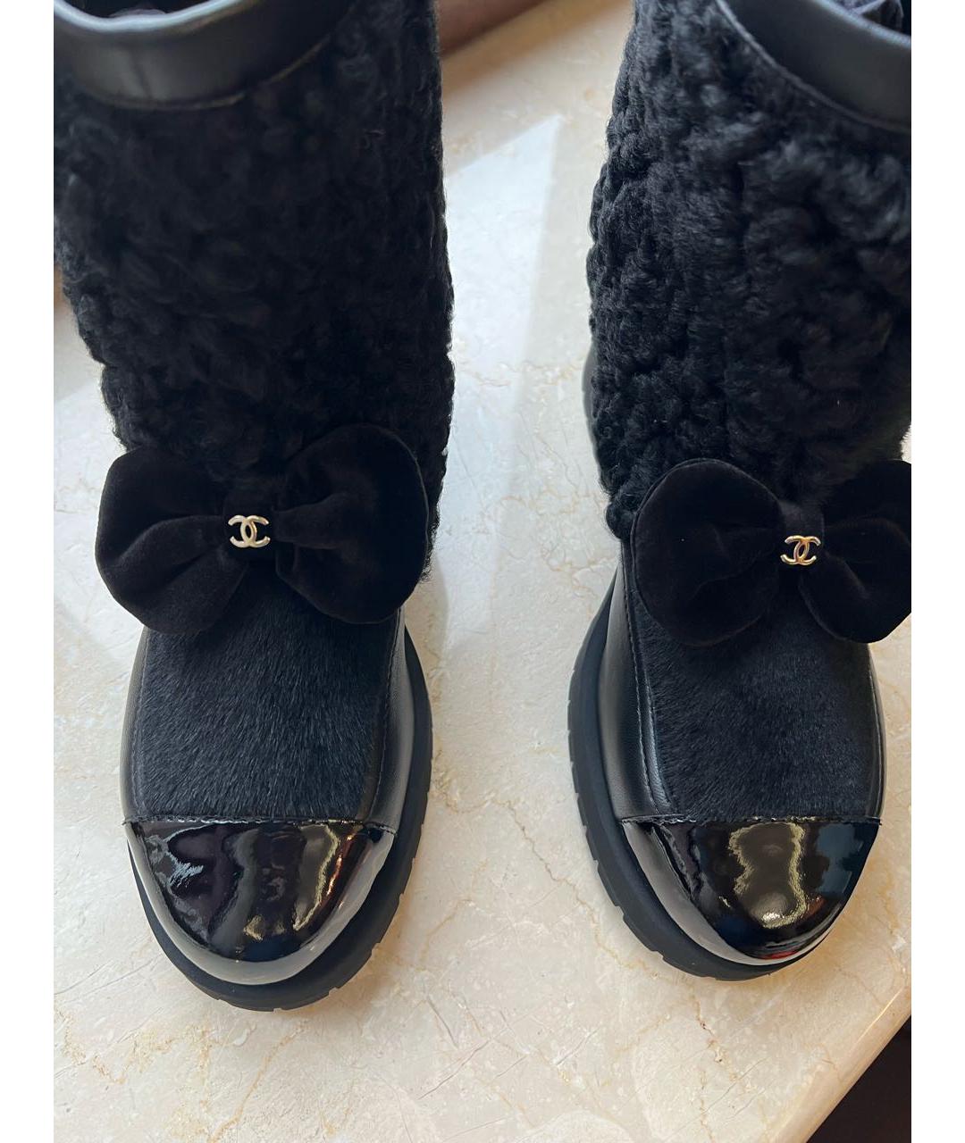 CHANEL Черные кожаные полусапоги, фото 2