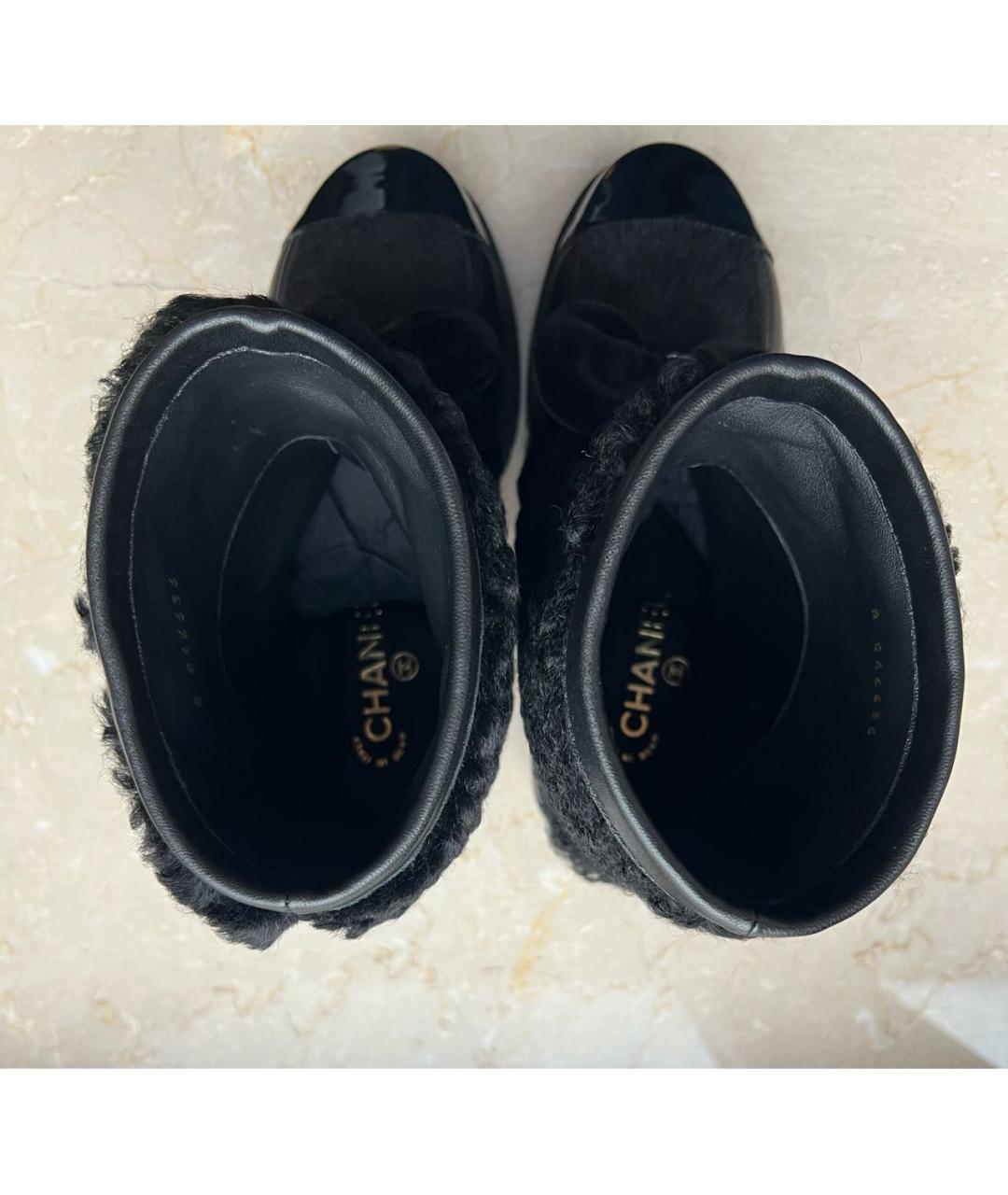 CHANEL Черные кожаные полусапоги, фото 3