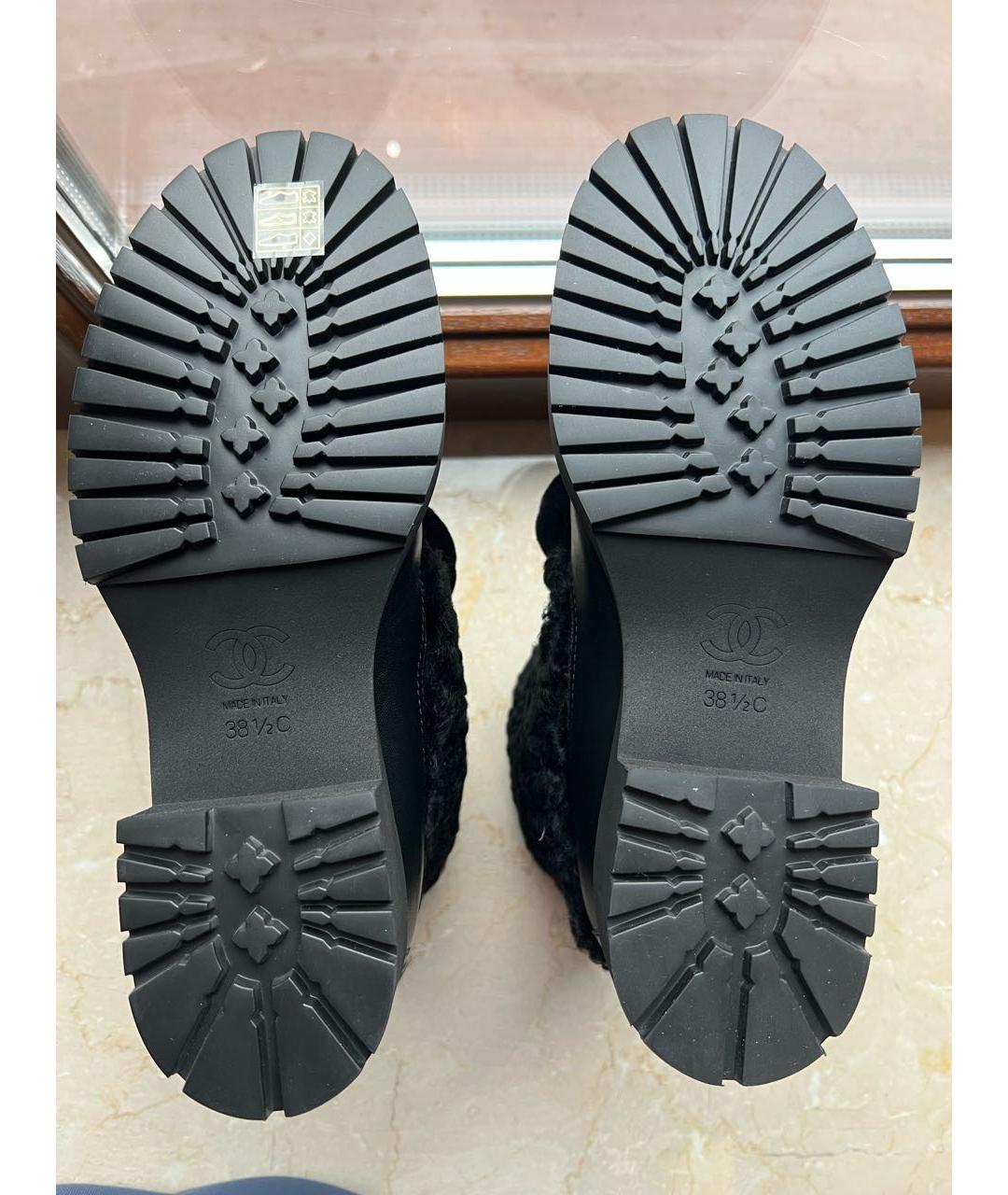 CHANEL Черные кожаные полусапоги, фото 5