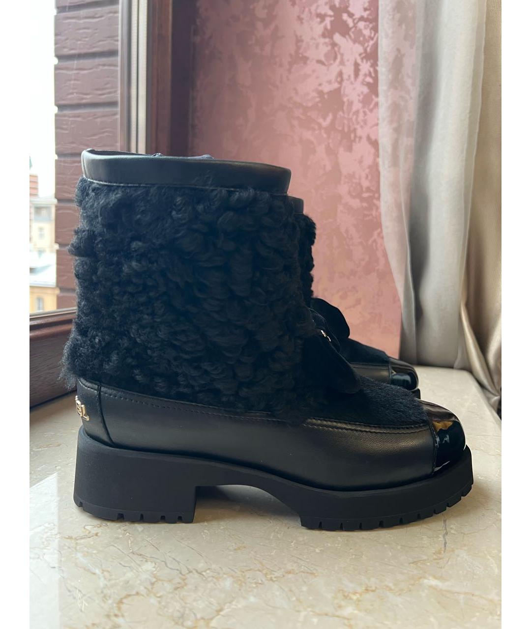 CHANEL Черные кожаные полусапоги, фото 7