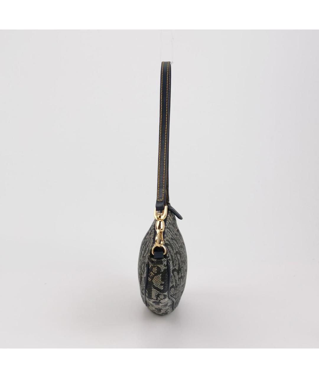 CHRISTIAN DIOR Темно-синяя кожаная сумка с короткими ручками, фото 2