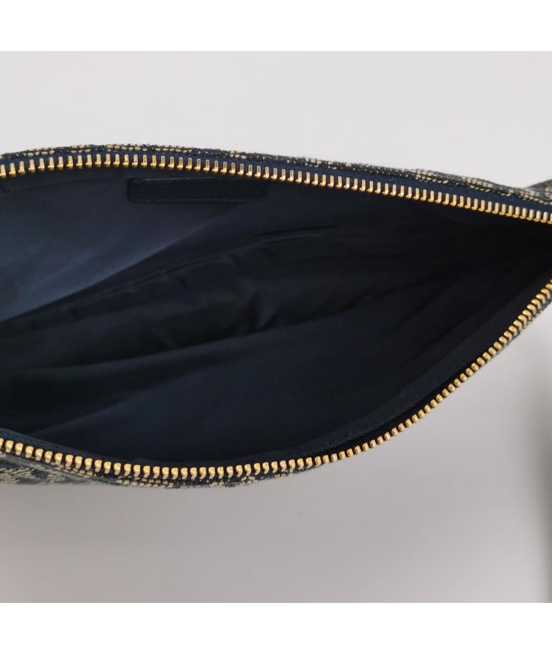 CHRISTIAN DIOR Темно-синяя кожаная сумка с короткими ручками, фото 6