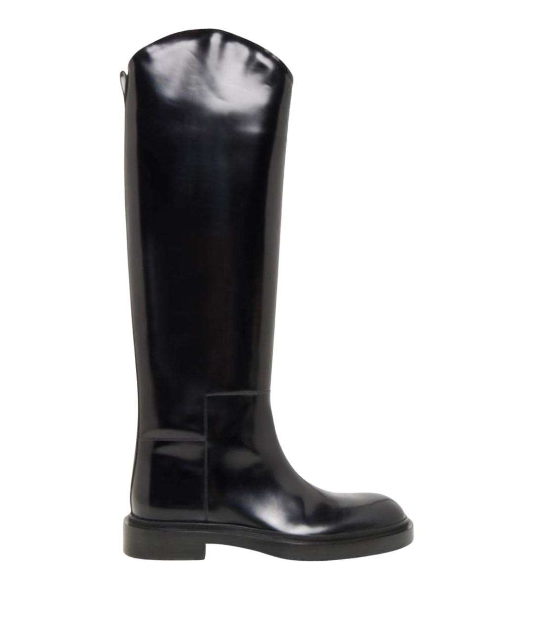 JIL SANDER Черные сапоги из лакированной кожи, фото 1