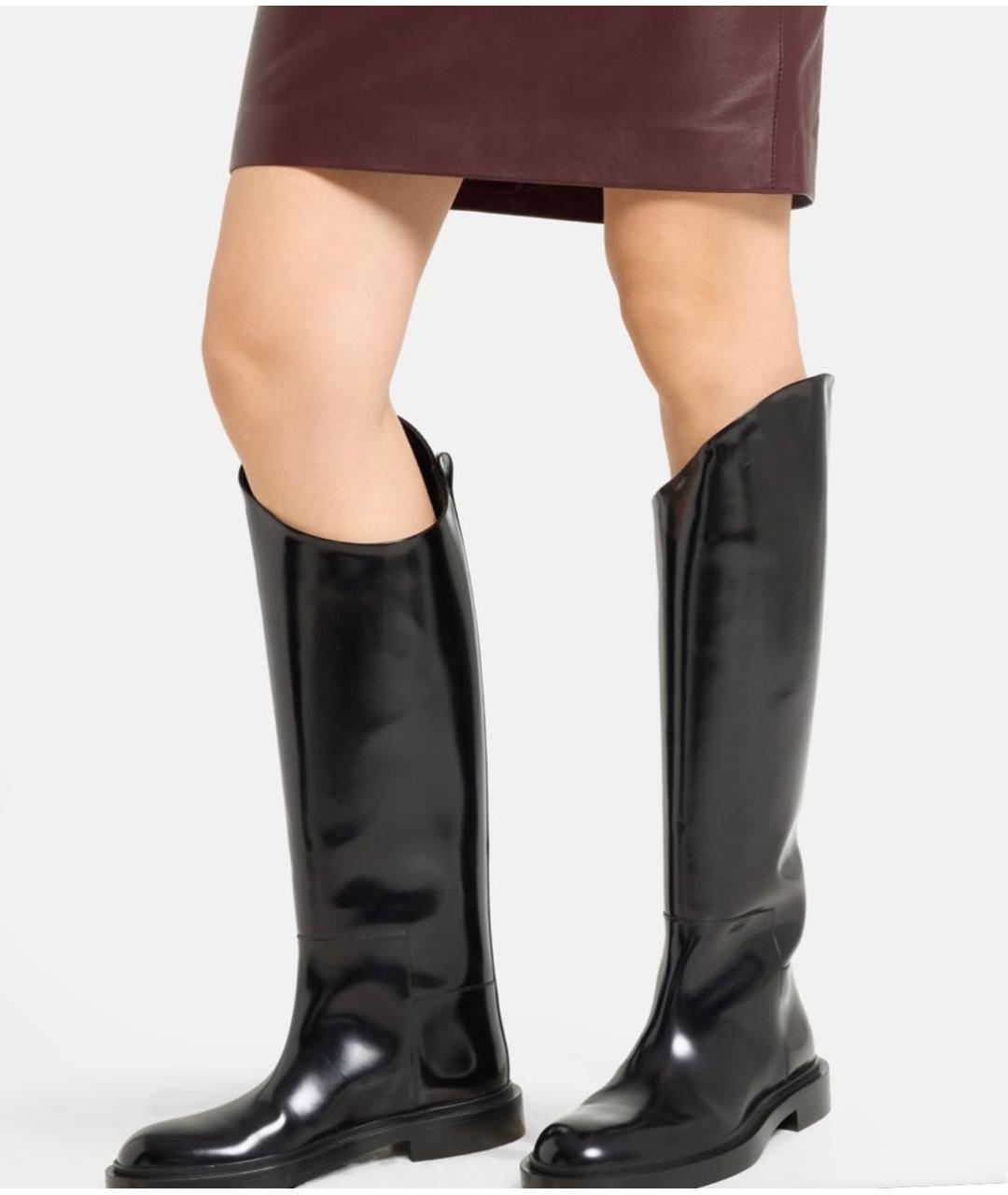 JIL SANDER Черные сапоги из лакированной кожи, фото 6