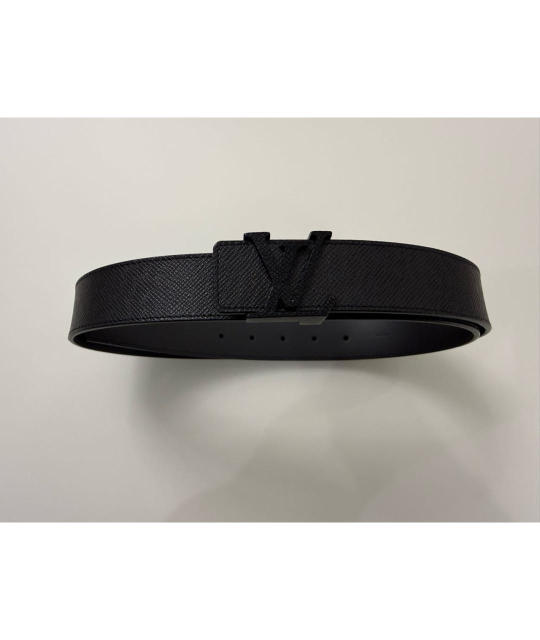 LOUIS VUITTON Черный кожаный ремень, фото 2