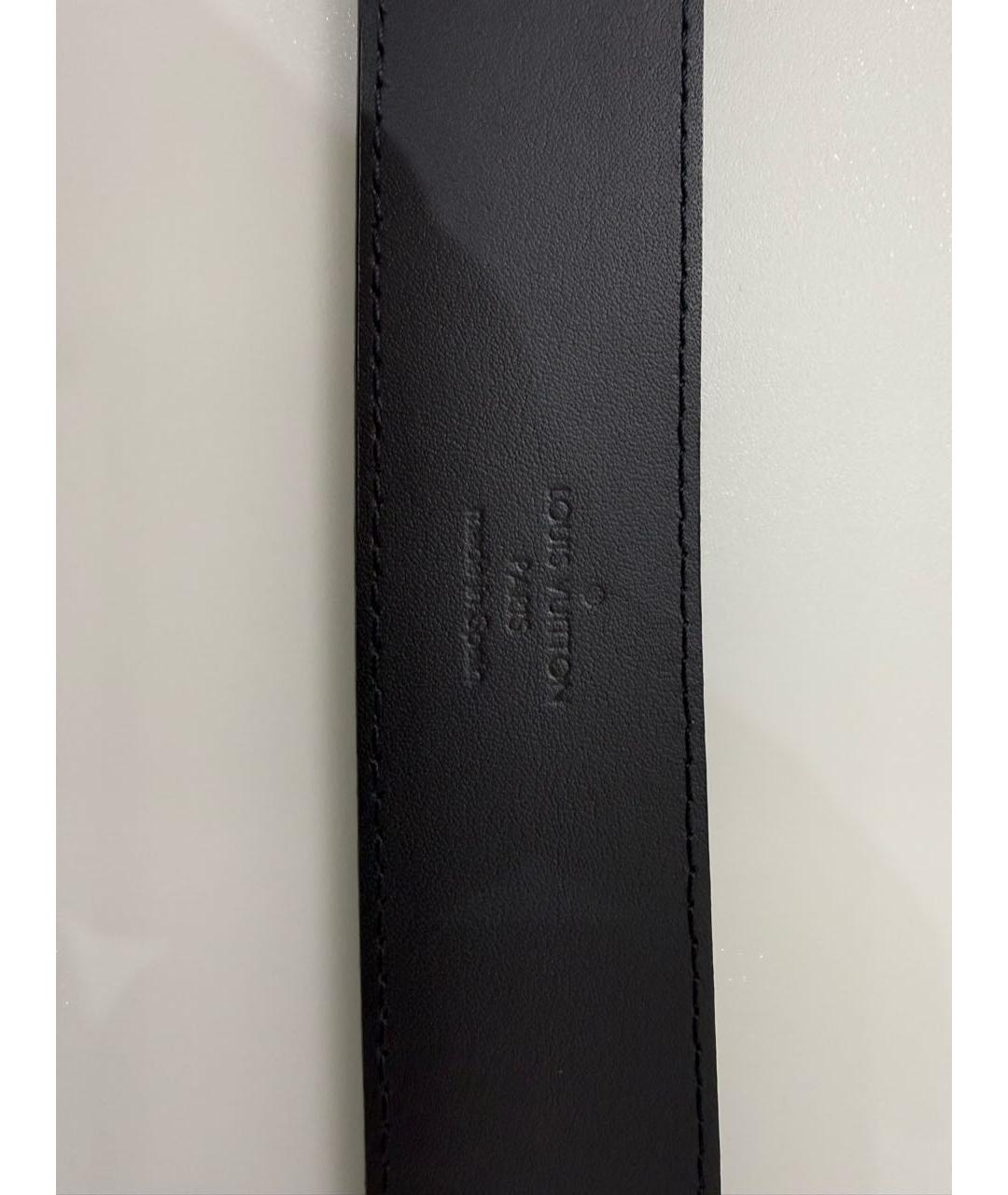 LOUIS VUITTON Черный кожаный ремень, фото 3