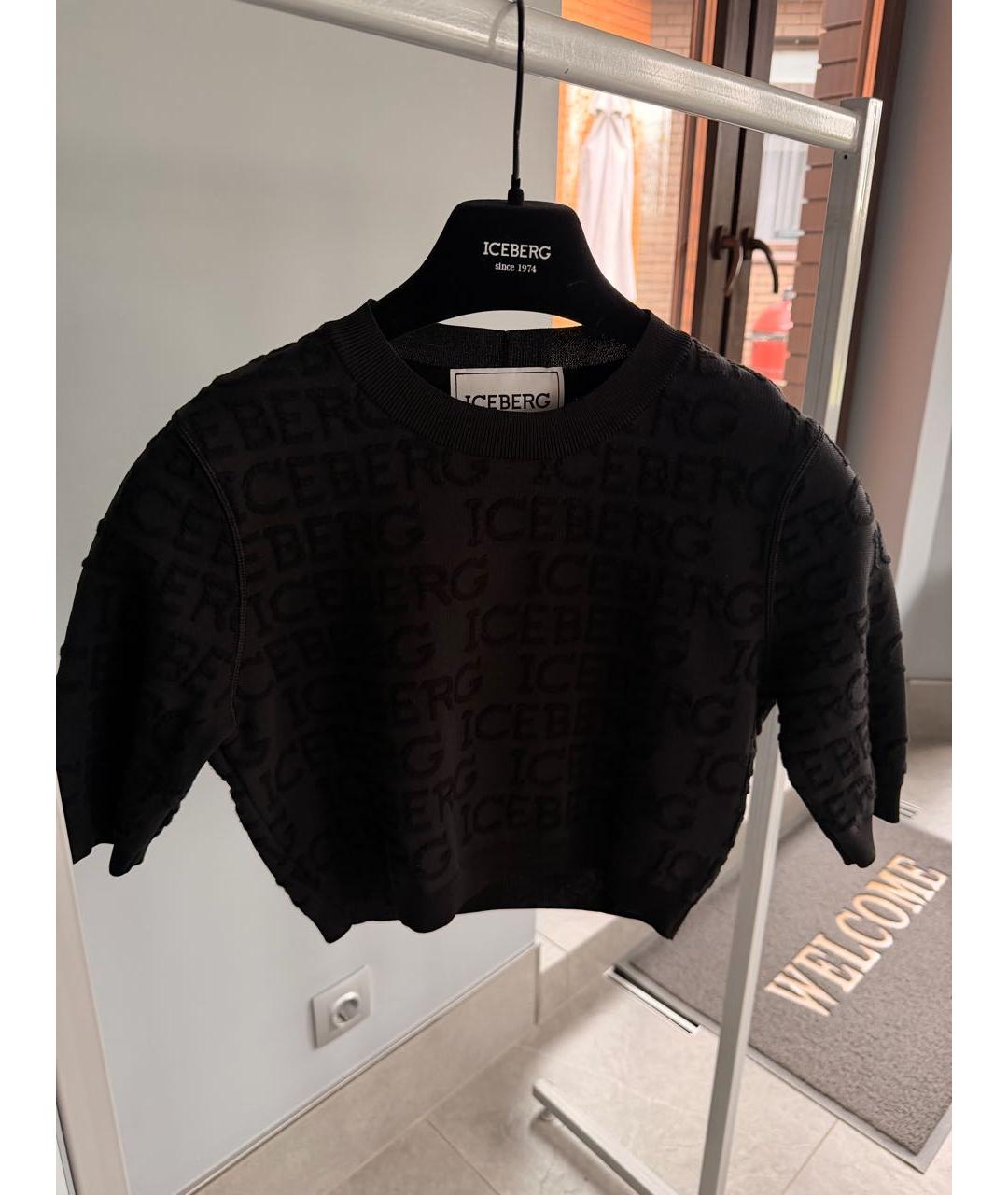 ICEBERG Черный вискозный джемпер / свитер, фото 5