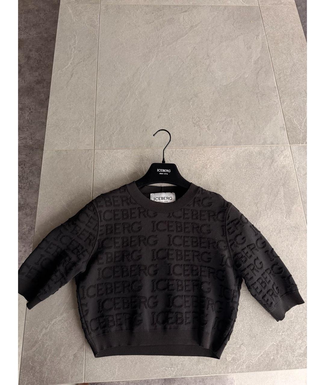 ICEBERG Черный вискозный джемпер / свитер, фото 6