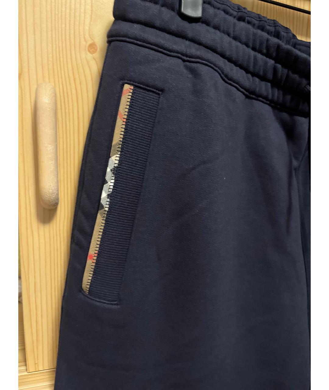 BURBERRY Темно-синий хлопковый спортивный костюм, фото 3