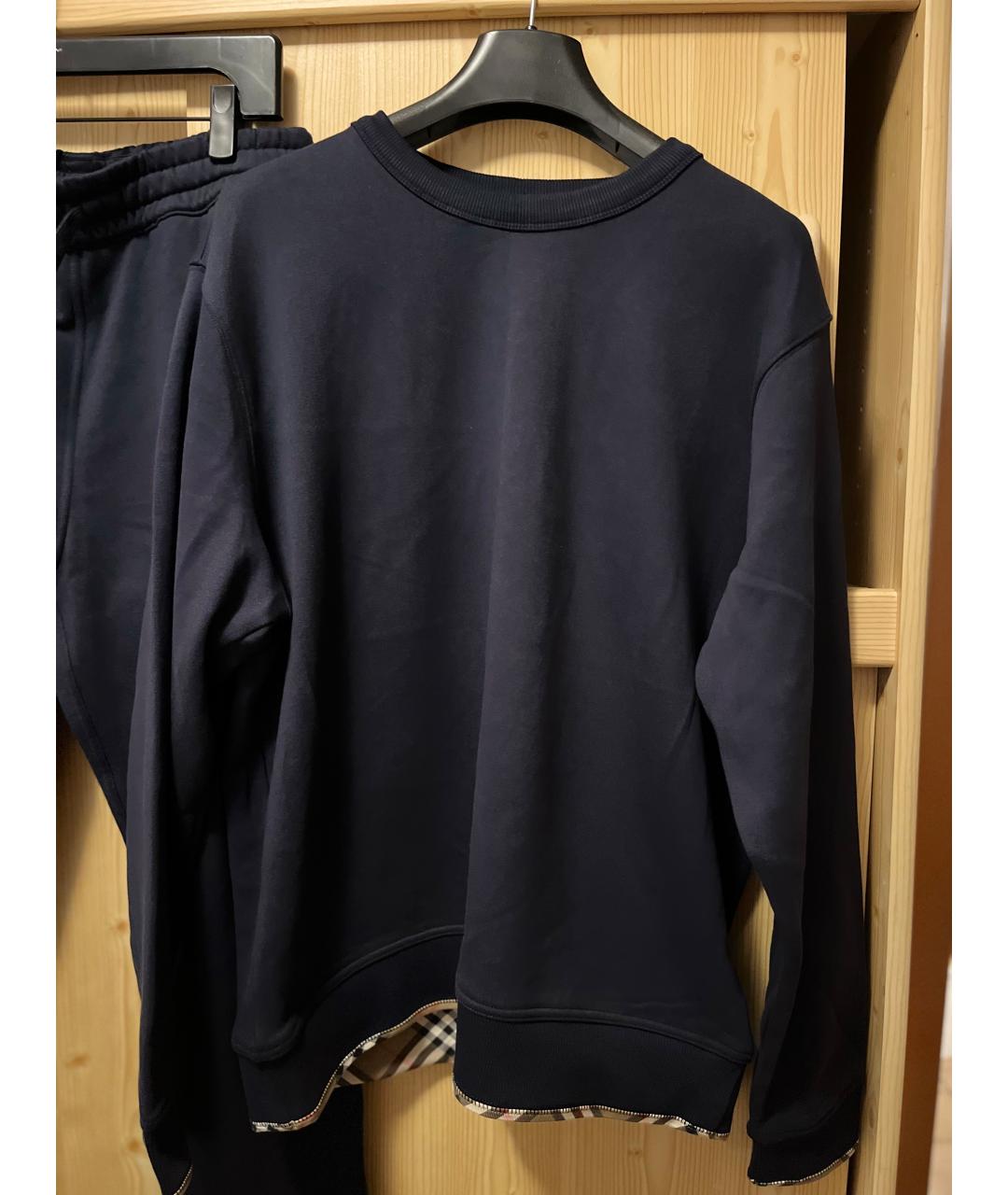 BURBERRY Темно-синий хлопковый спортивный костюм, фото 5