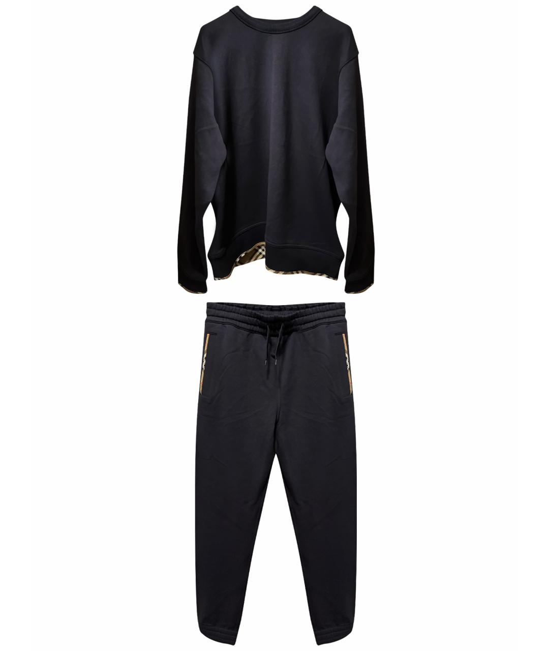 BURBERRY Темно-синий хлопковый спортивный костюм, фото 1
