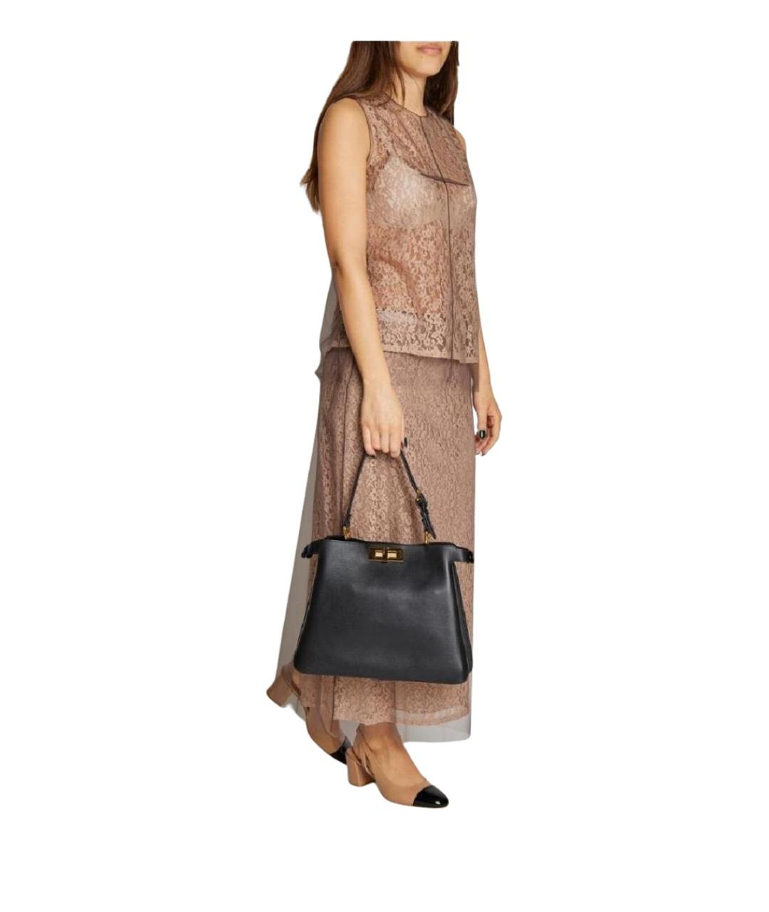 FENDI Черная кожаная сумка тоут, фото 8