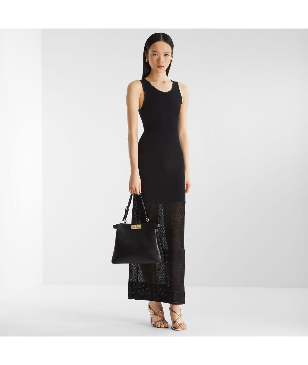 FENDI Черная кожаная сумка тоут, фото 2