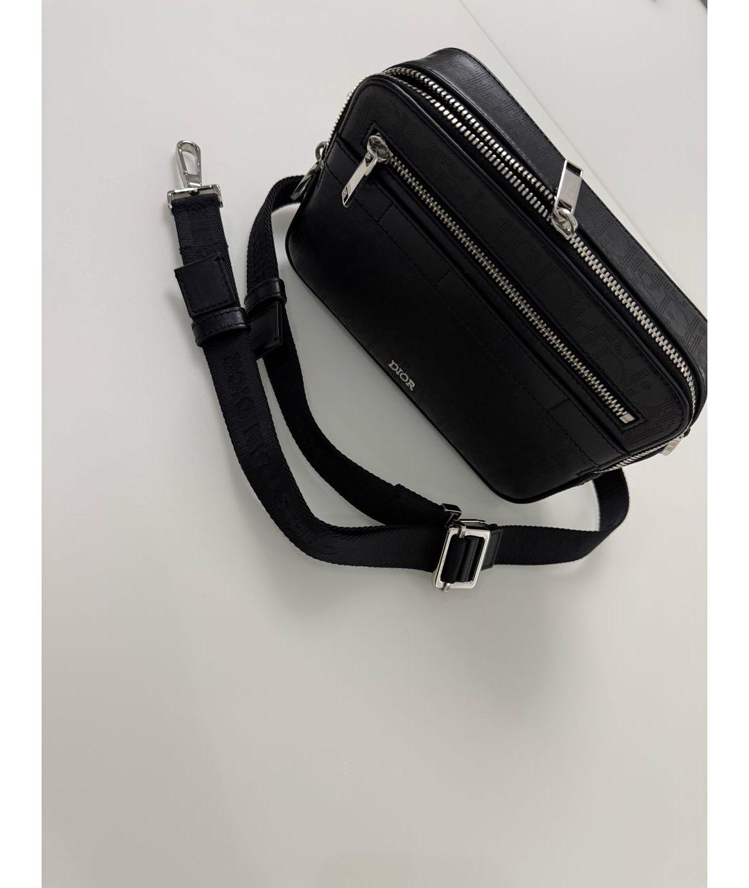 CHRISTIAN DIOR Черная кожаная сумка на плечо, фото 6