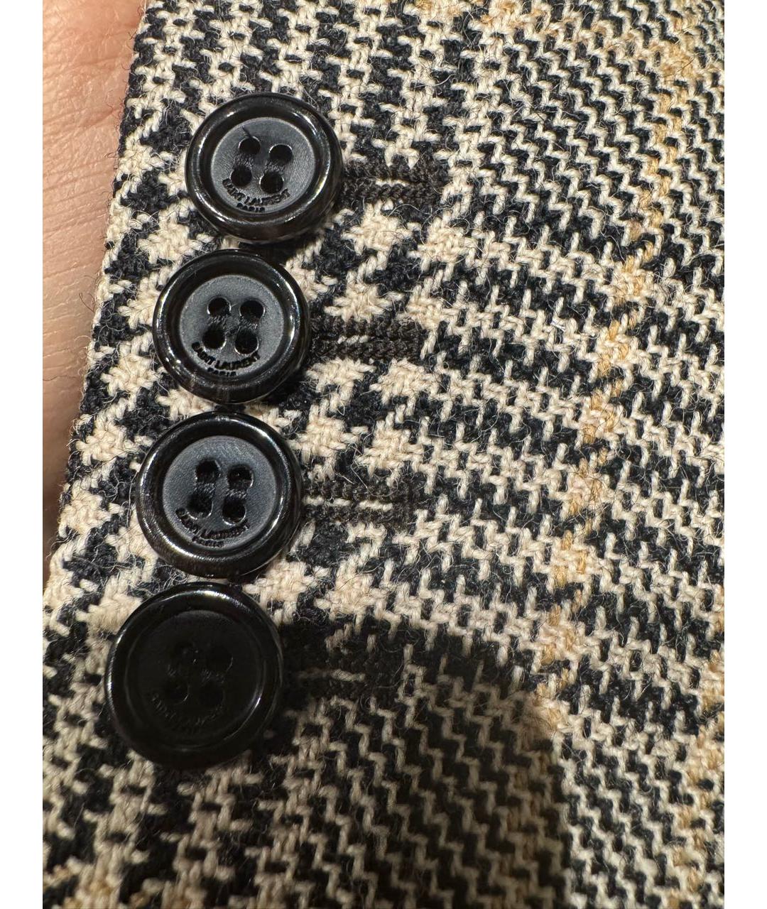 SAINT LAURENT Бежевый шерстяной жилет, фото 4