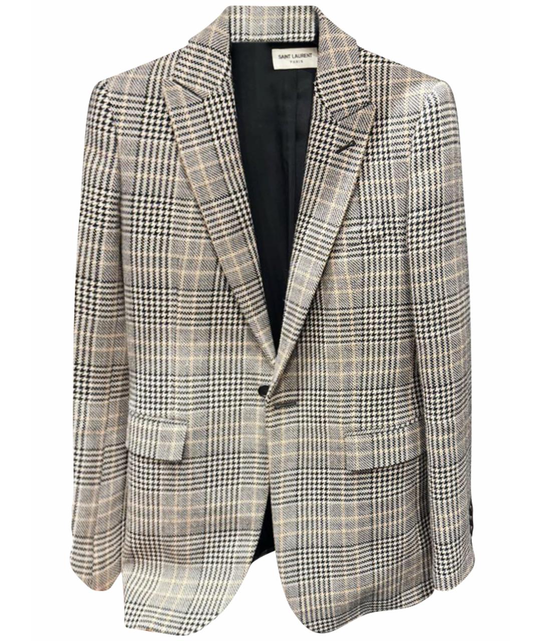 SAINT LAURENT Бежевый шерстяной жилет, фото 1