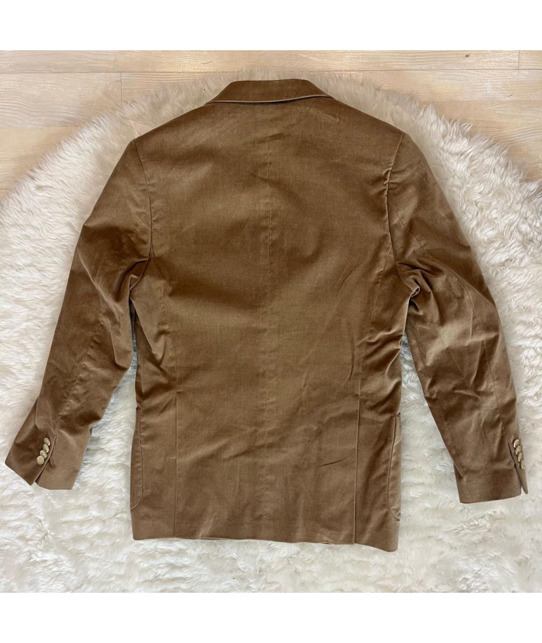BALMAIN Горчичный велюровый пиджак, фото 2