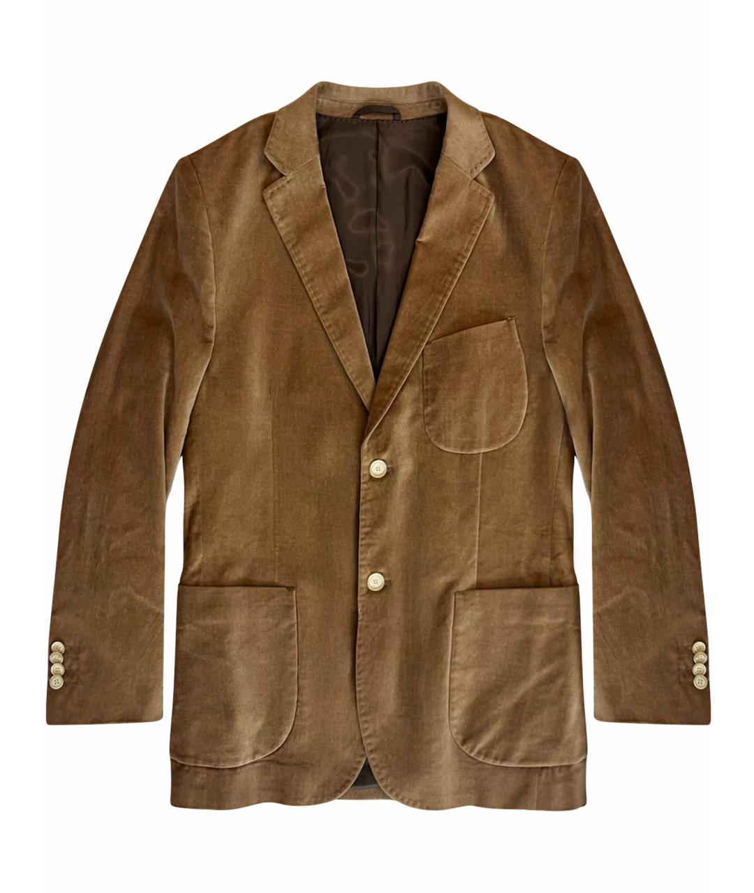 BALMAIN Горчичный велюровый пиджак, фото 1