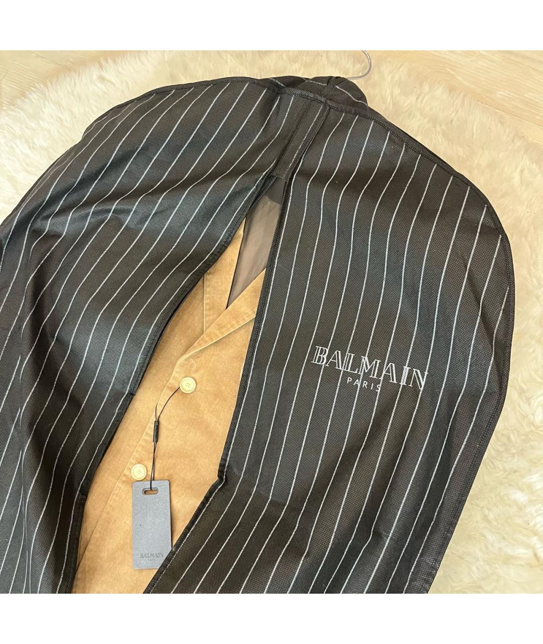 BALMAIN Горчичный велюровый пиджак, фото 5