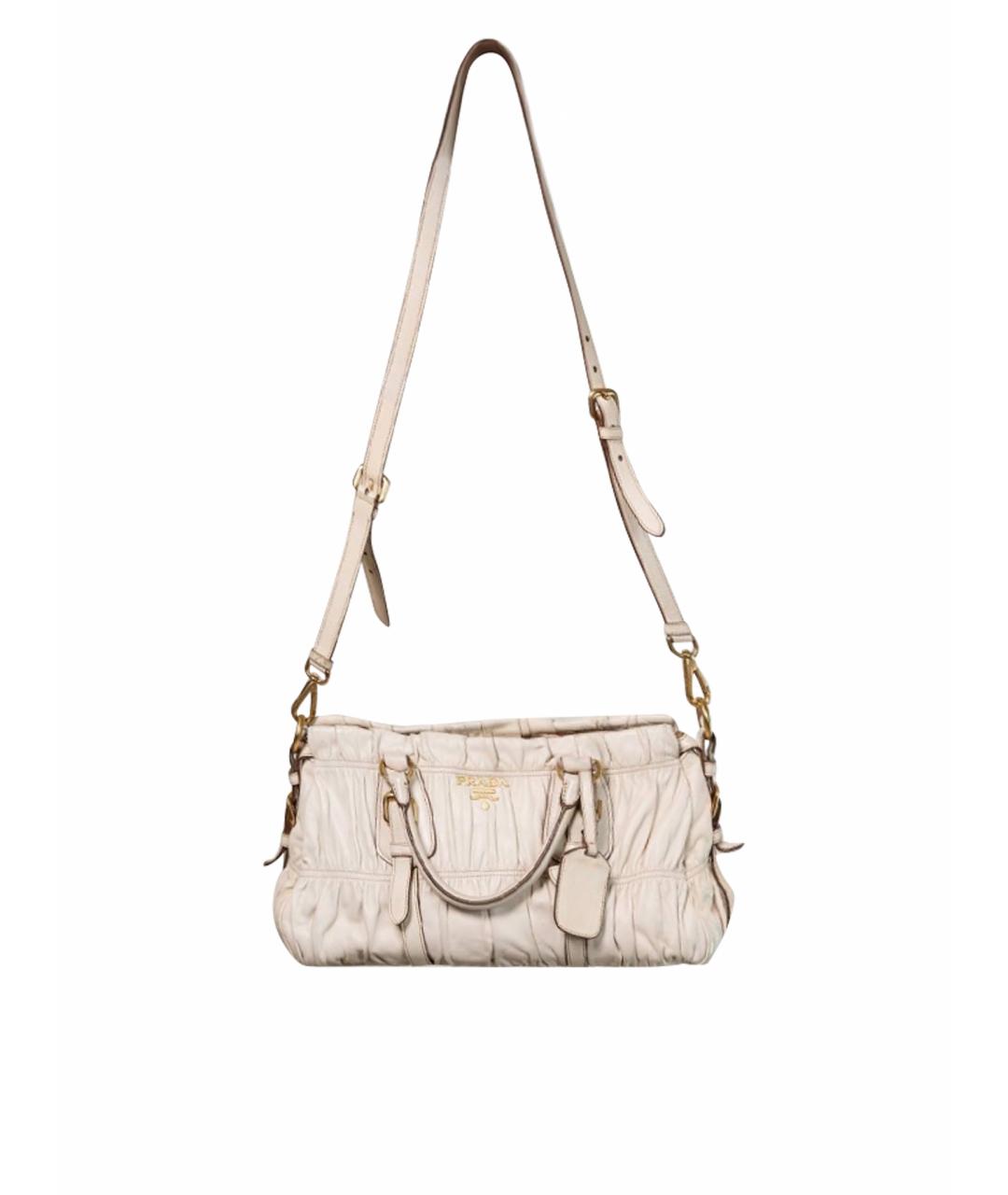 PRADA Бежевая кожаная сумка через плечо, фото 1