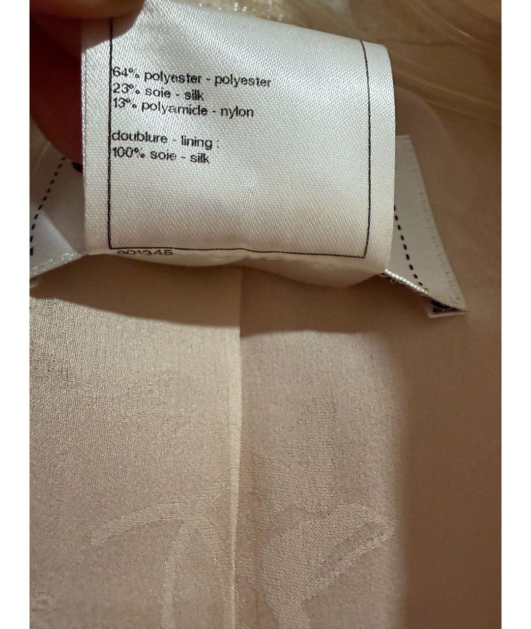 CHANEL Бежевый полиэстеровый жакет/пиджак, фото 4