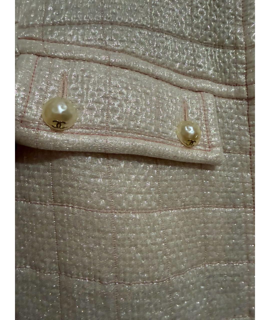 CHANEL Бежевый полиэстеровый жакет/пиджак, фото 6
